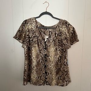 Never worn, tags attached, Snake skin lace top